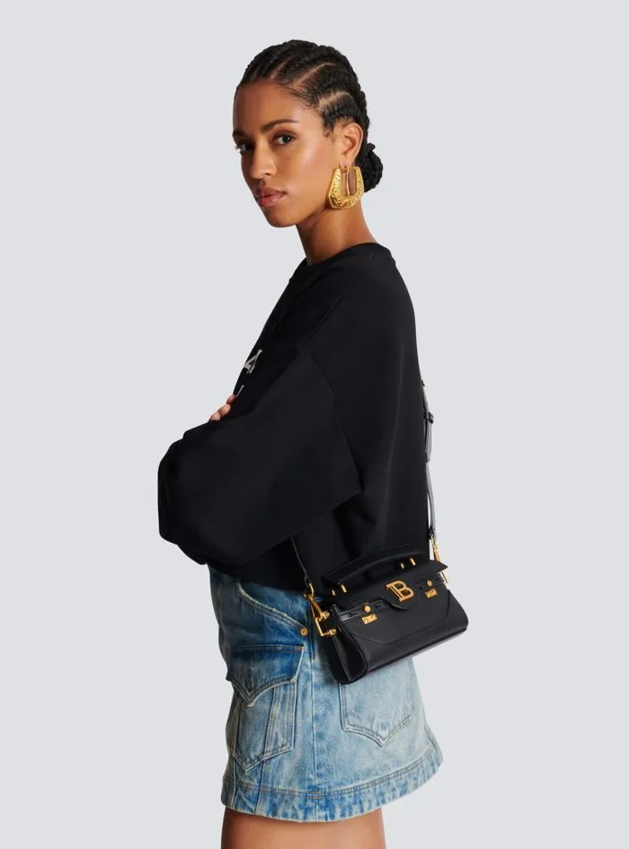 Balmain Crossbody Bags Women BBuzz 19 Leather Bag Black