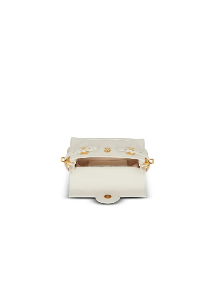 Balmain Crossbody Bags Women BBuzz 19 Monogram Grained Leather Bag Beige