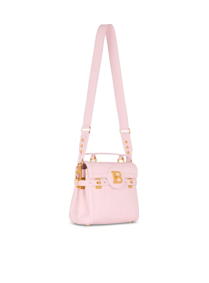 Balmain Crossbody Bags Women BBuzz 23 Bag In Grained PB Labyrinth Leather Pink