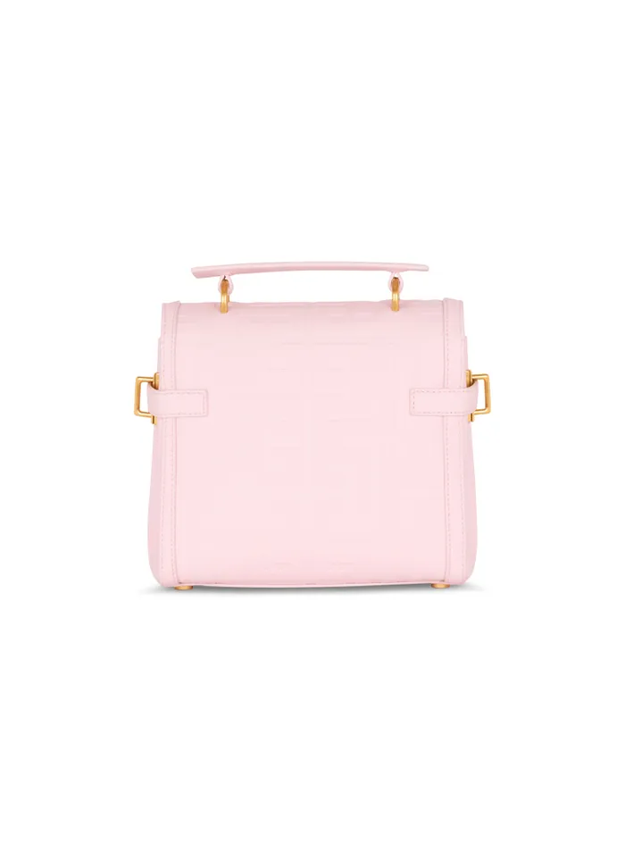 Balmain Crossbody Bags Women BBuzz 23 Bag In Grained PB Labyrinth Leather Pink