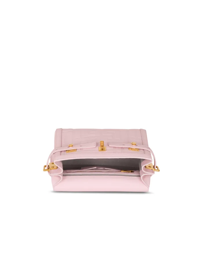 Balmain Crossbody Bags Women BBuzz 23 Bag In Grained PB Labyrinth Leather Pink