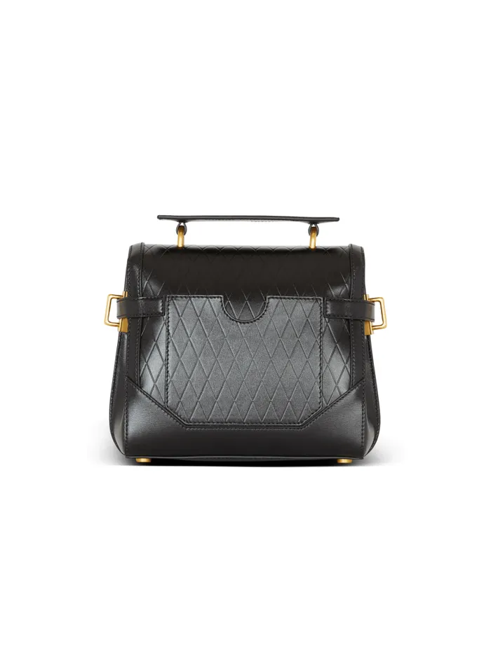 Balmain Crossbody Bags Women BBuzz 23 Bag In Gridembossed Calfskin Black