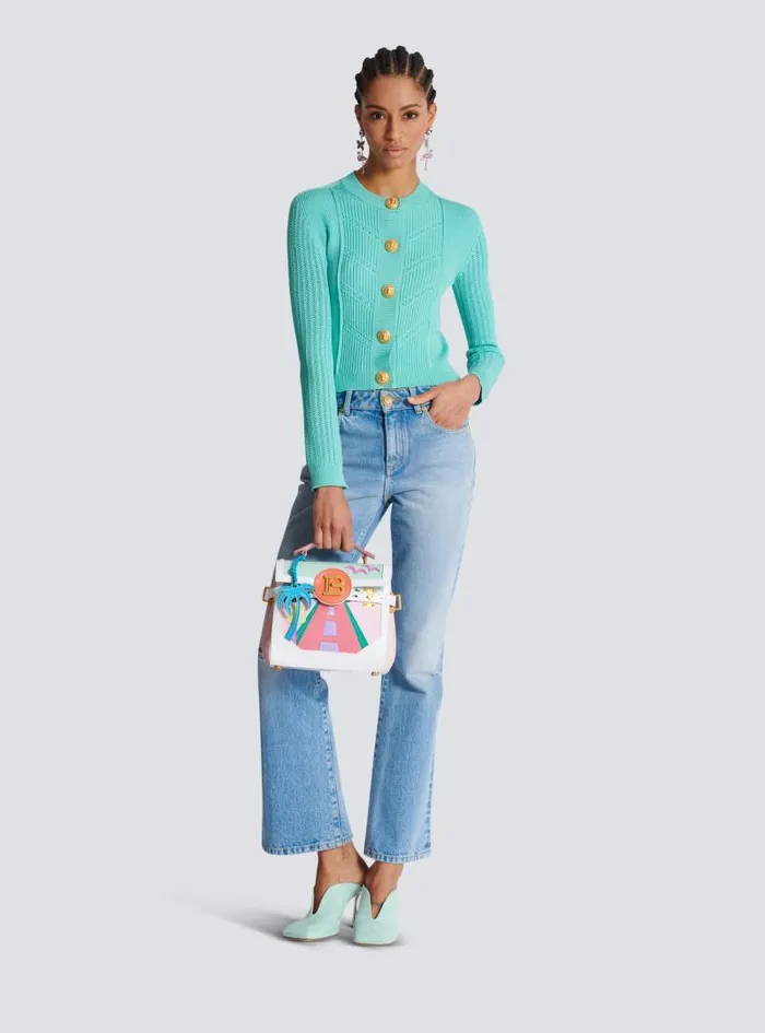 Balmain Crossbody Bags Women BBuzz 23 Calfskin And Postcard Patchwork Bag Multicolor Balmain Crossbody Bags Women BBuzz 23 Calfskin And Postcard Patchwork Bag Multicolor