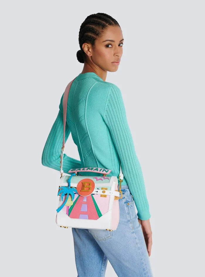 Balmain Crossbody Bags Women BBuzz 23 Calfskin And Postcard Patchwork Bag Multicolor