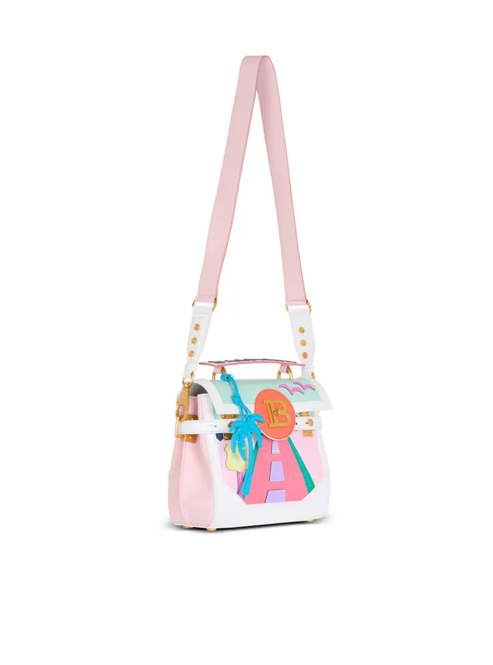Balmain Crossbody Bags Women BBuzz 23 Calfskin And Postcard Patchwork Bag Multicolor