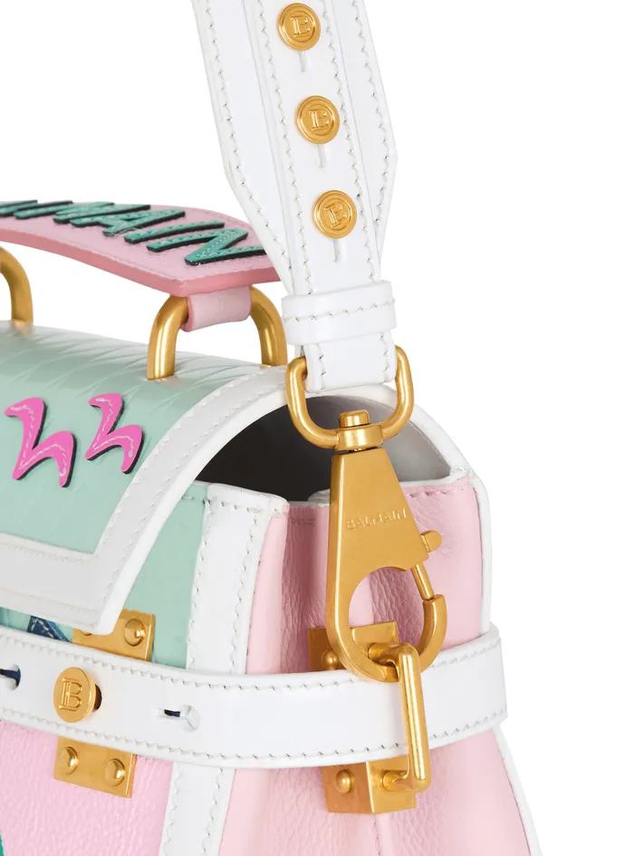Balmain Crossbody Bags Women BBuzz 23 Calfskin And Postcard Patchwork Bag Multicolor