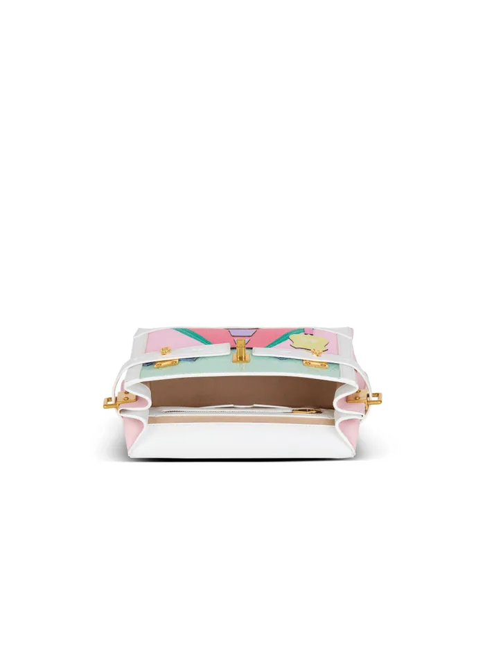 Balmain Crossbody Bags Women BBuzz 23 Calfskin And Postcard Patchwork Bag Multicolor
