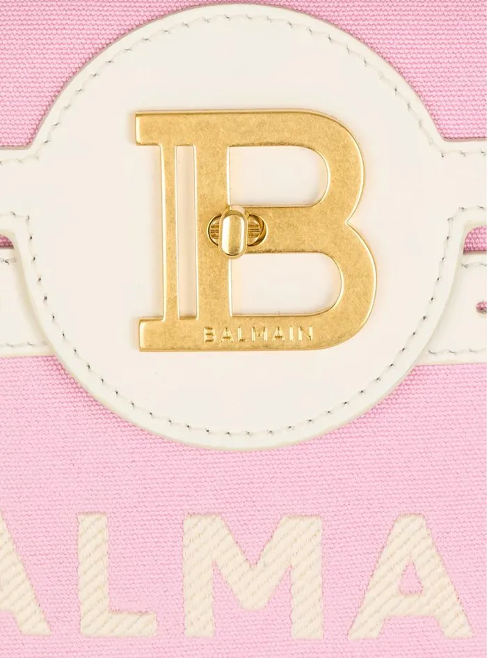 Balmain Crossbody Bags Women BBuzz 23 Canvas And Leather Bag Pink