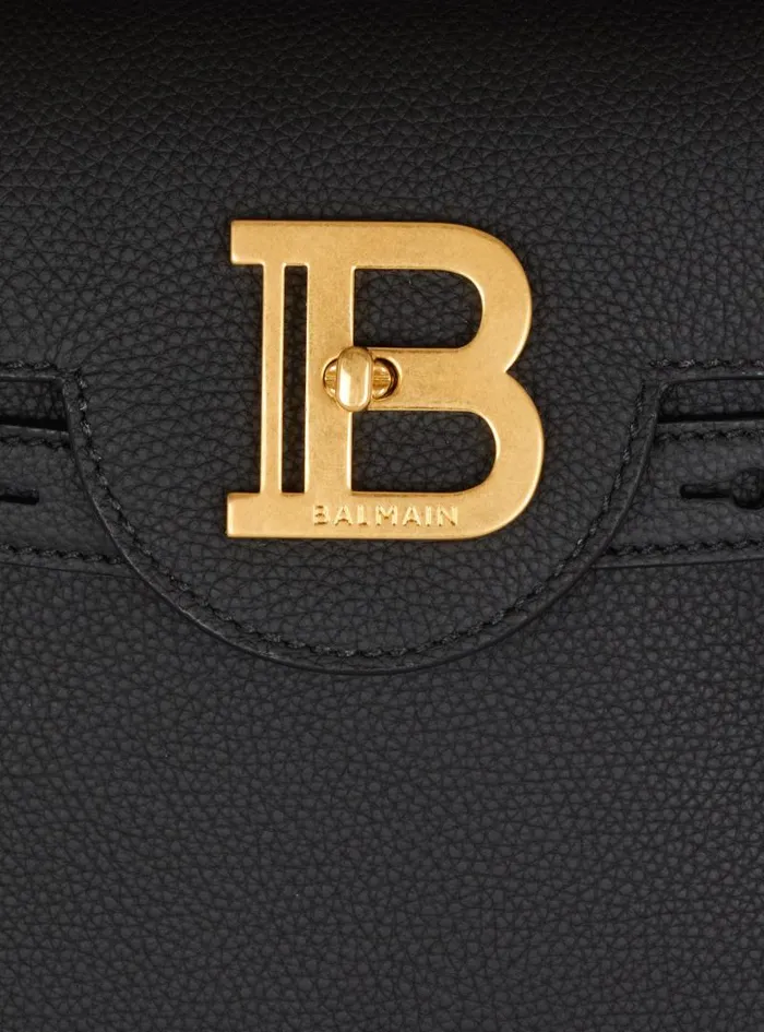 Balmain Crossbody Bags Women BBuzz 23 Grained Leather Bag Black