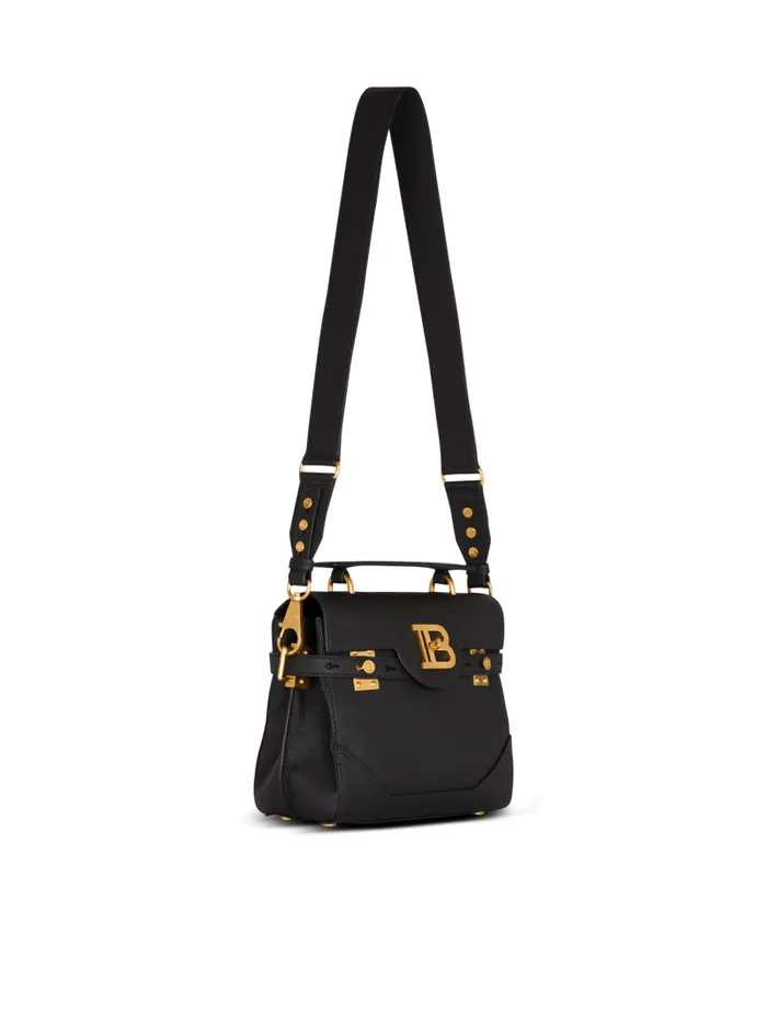 Balmain Crossbody Bags Women BBuzz 23 Grained Leather Bag Black