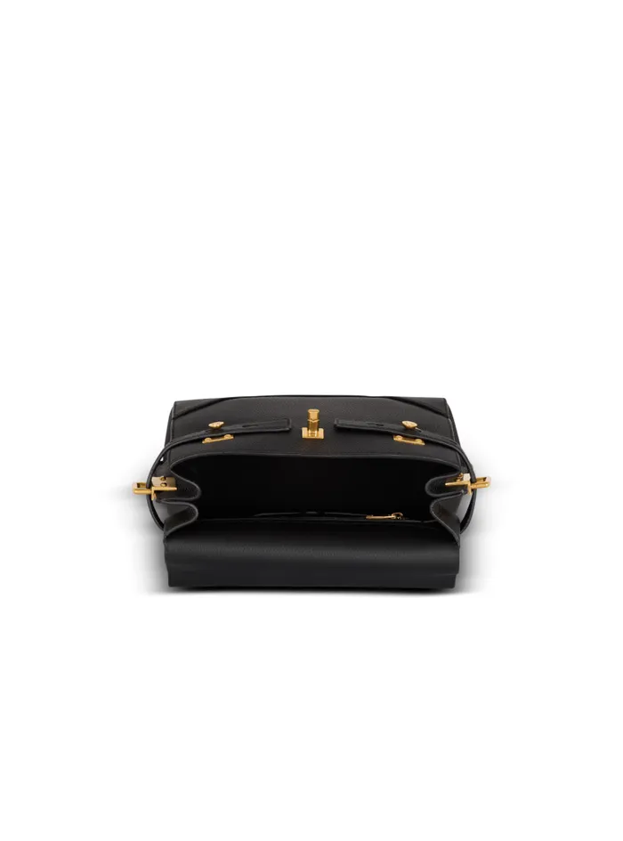 Balmain Crossbody Bags Women BBuzz 23 Grained Leather Bag Black