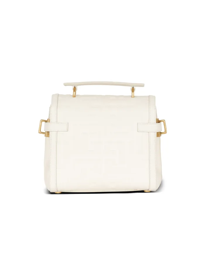 Balmain Crossbody Bags Women BBuzz 23 Monogram Grained Leather Bag Beige