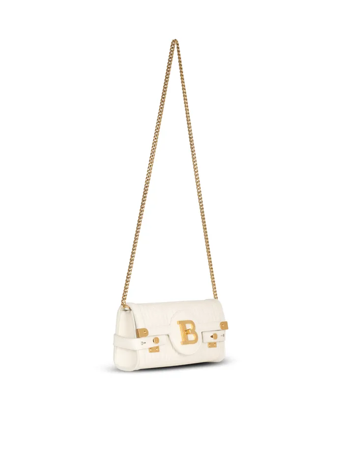 Balmain Crossbody Bags Women BBuzz 23 Monogrammed Grained Leather Clutch Beige