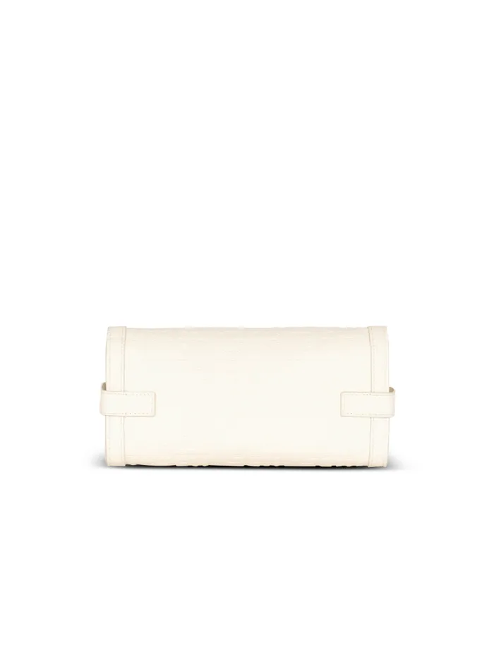 Balmain Crossbody Bags Women BBuzz 23 Monogrammed Grained Leather Clutch Beige