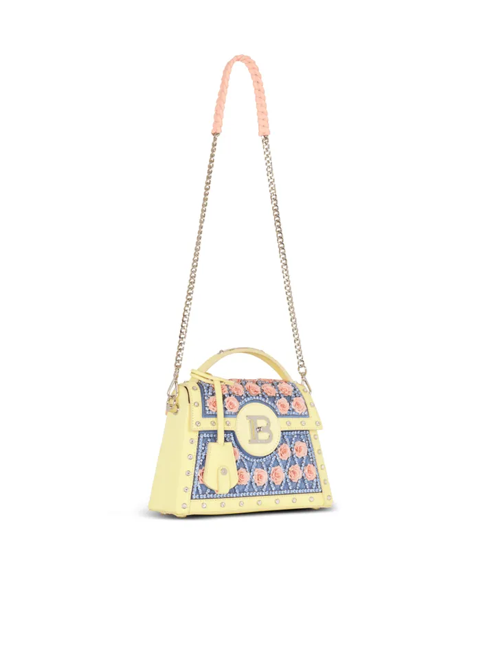 Balmain Crossbody Bags Women BBuzz Dynasty Bag Embroidered With Grid And Roses Multicolor