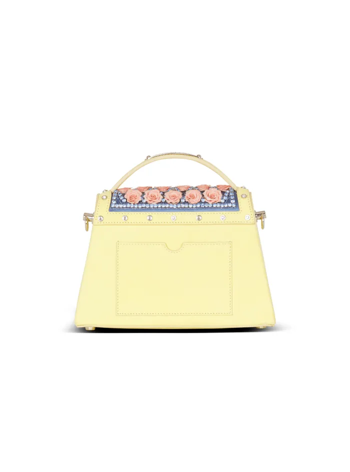 Balmain Crossbody Bags Women BBuzz Dynasty Bag Embroidered With Grid And Roses Multicolor