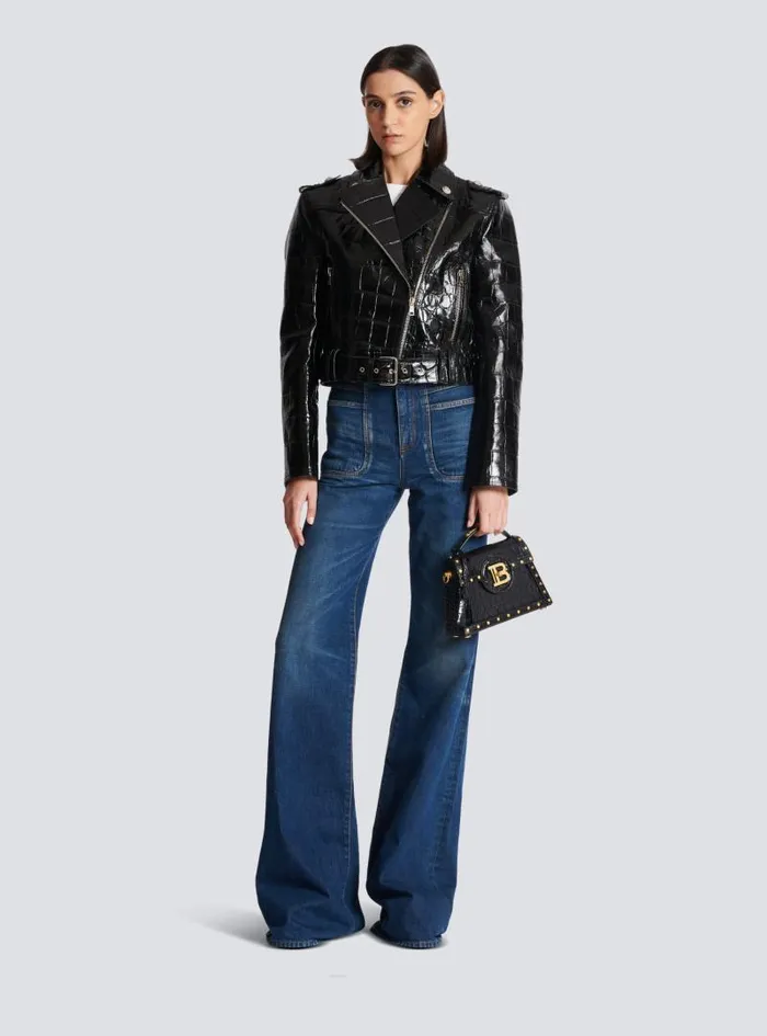 Balmain Crossbody Bags Women BBuzz Dynasty Bag In Crocodileprint Leather Black Balmain Crossbody Bags Women BBuzz Dynasty Bag In Crocodileprint Leather Black