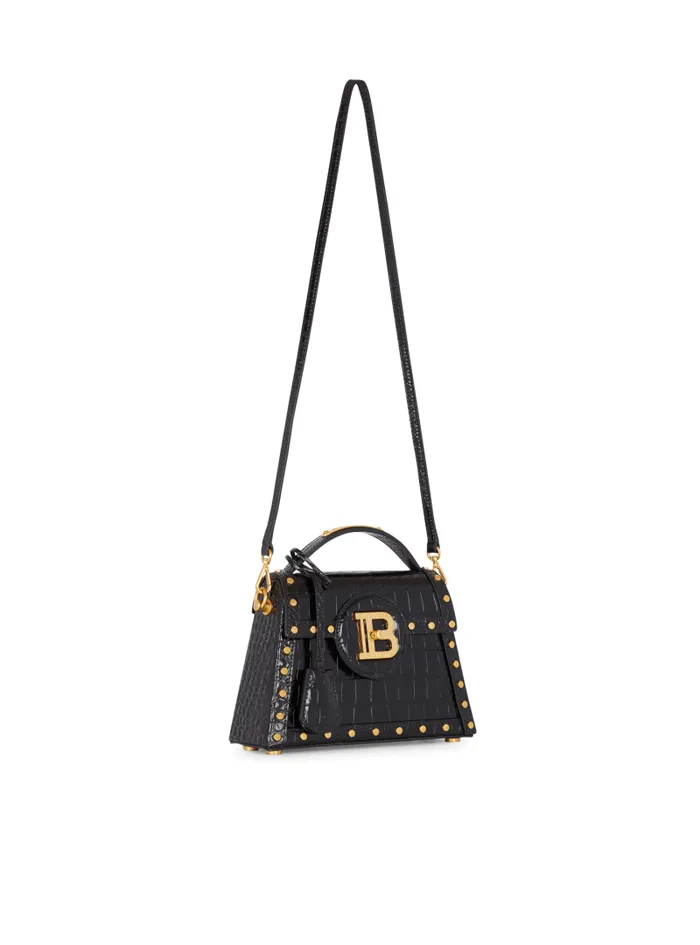 Balmain Crossbody Bags Women BBuzz Dynasty Bag In Crocodileprint Leather Black