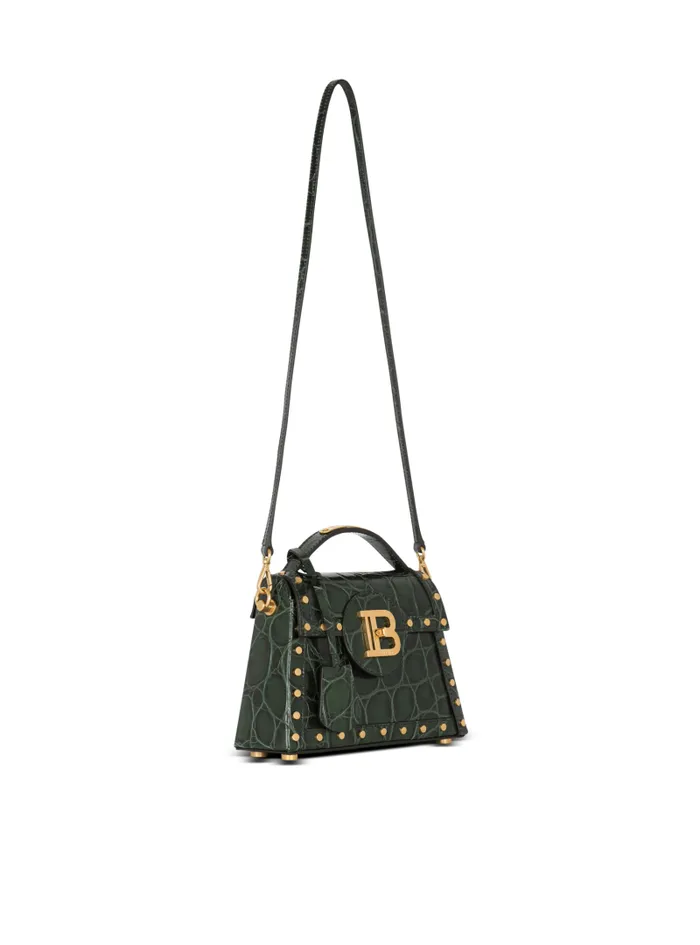 Balmain Crossbody Bags Women BBuzz Dynasty Bag In Crocodileprint Leather Green