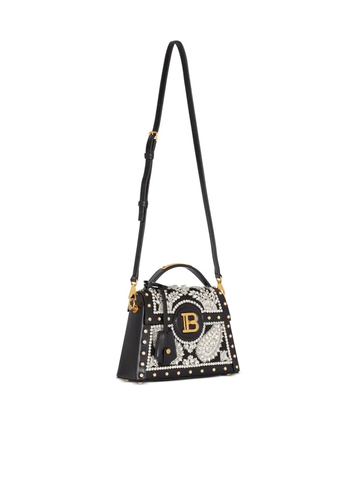 Balmain Crossbody Bags Women BBuzz Dynasty Bag In Embroidered Satin Black