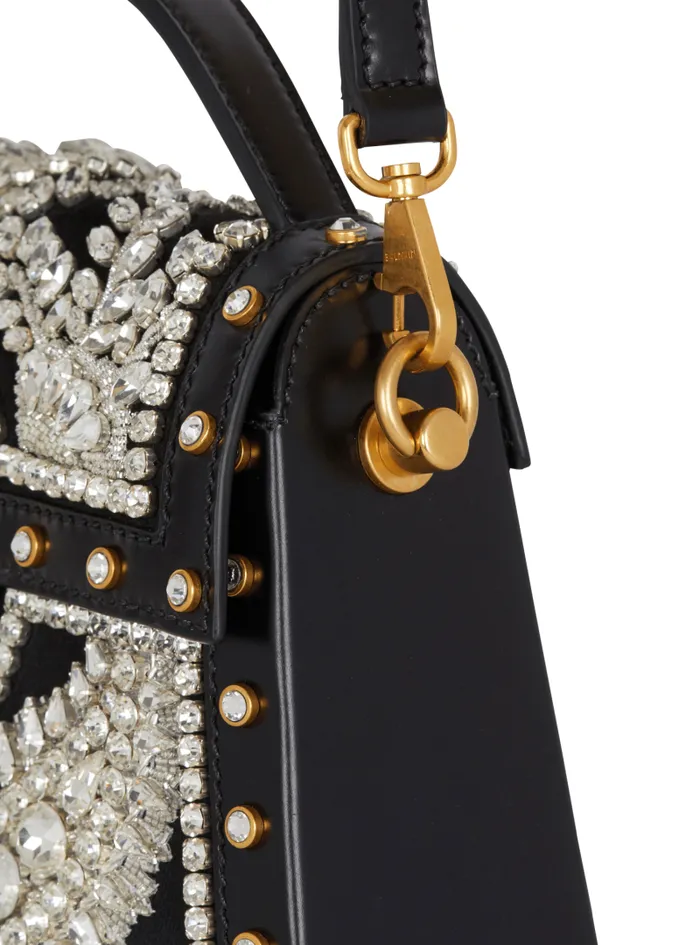 Balmain Crossbody Bags Women BBuzz Dynasty Bag In Embroidered Satin Black