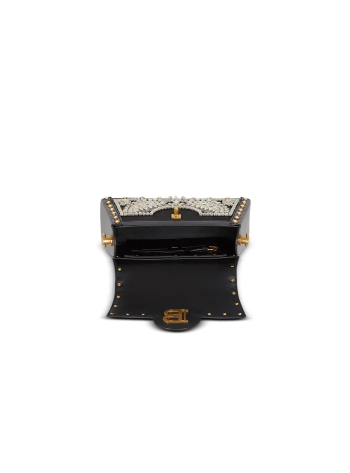 Balmain Crossbody Bags Women BBuzz Dynasty Bag In Embroidered Satin Black