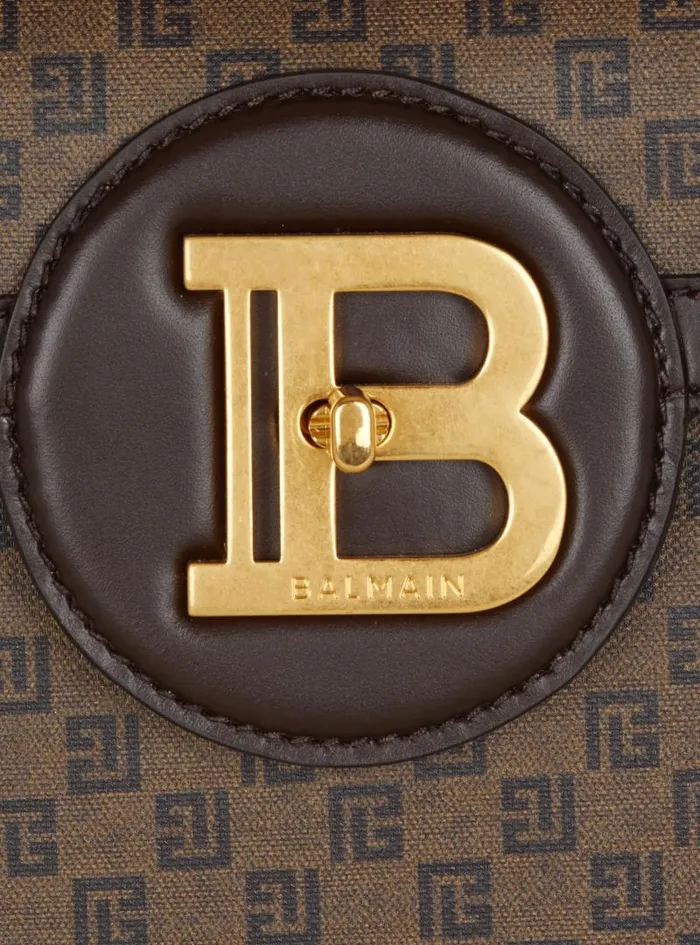 Balmain Crossbody Bags Women BBuzz Dynasty Bag In Mini Monogram Canvas Brown