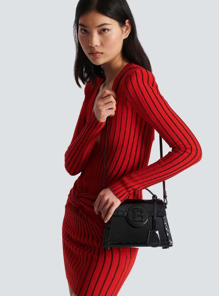 Balmain Crossbody Bags Women BBuzz Dynasty Bag In Patent Leather Black