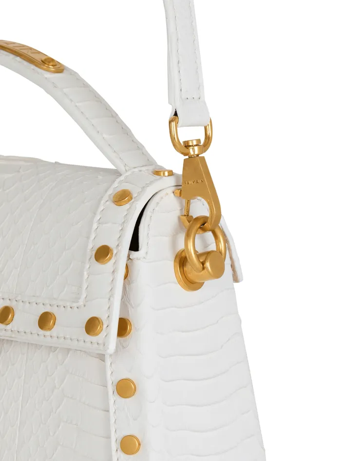Balmain Crossbody Bags Women BBuzz Dynasty Bag In Snakeskin Leather White