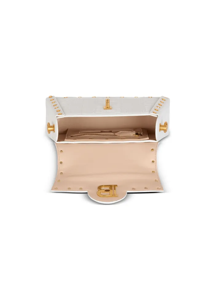 Balmain Crossbody Bags Women BBuzz Dynasty Bag In Snakeskin Leather White