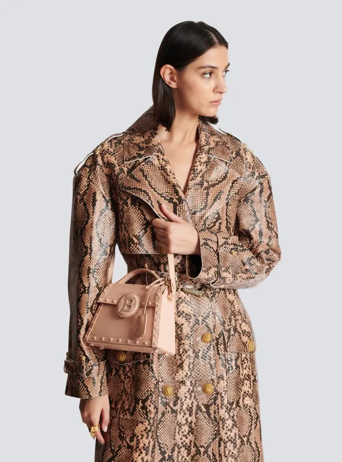 Balmain Crossbody Bags Women BBuzz Dynasty Patent Leather Bag Beige