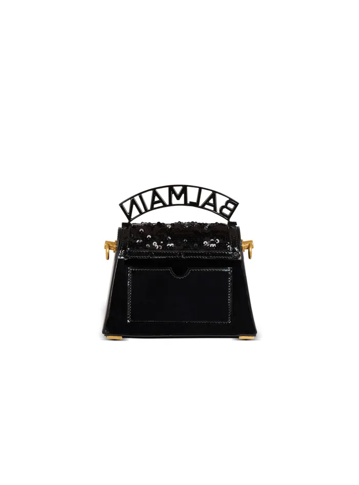 Balmain Crossbody Bags Women BBuzz Dynasty Small Bag In Leather And Sequins Black