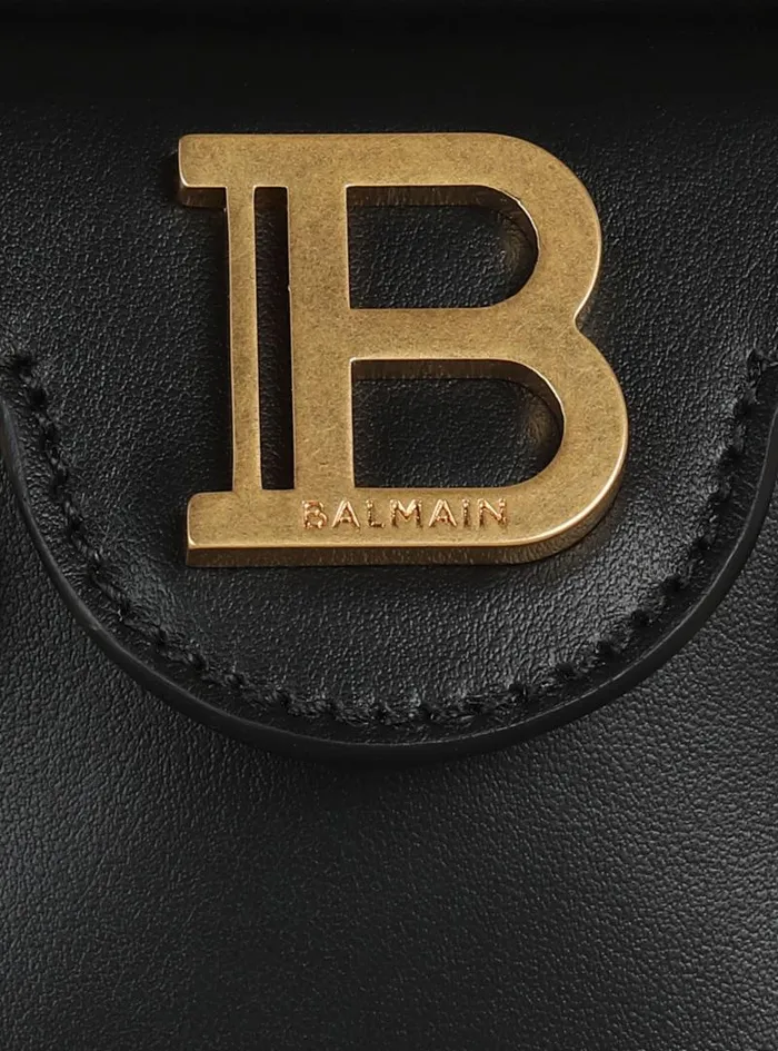 Balmain Crossbody Bags Women BBuzz Mini 12 Leather Bag Black