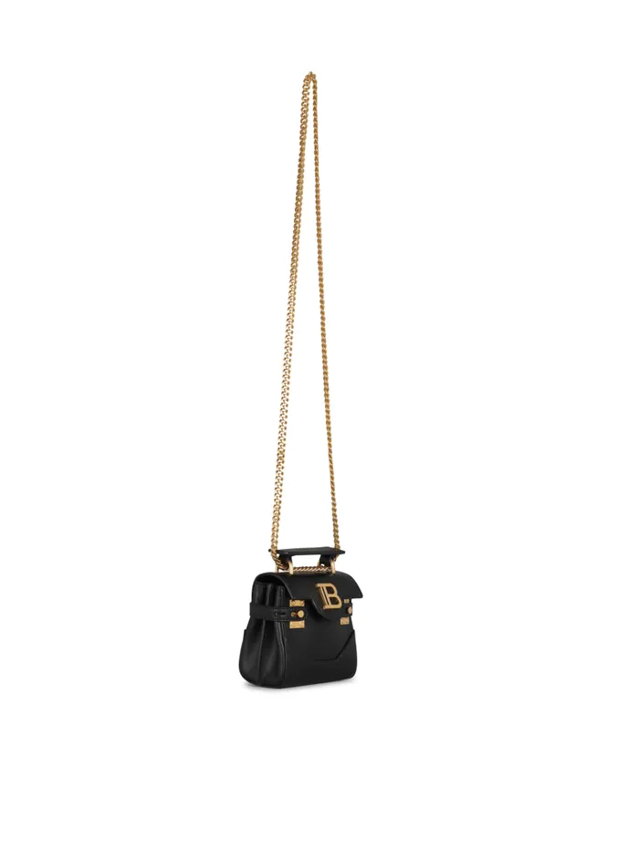 Balmain Crossbody Bags Women BBuzz Mini 12 Leather Bag Black