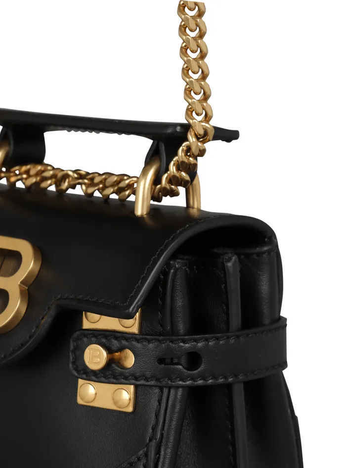 Balmain Crossbody Bags Women BBuzz Mini 12 Leather Bag Black