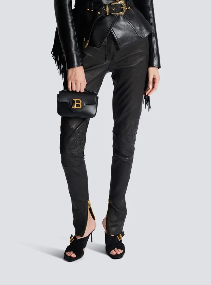 Balmain Crossbody Bags Women BBuzz Mini Leather Bag Black