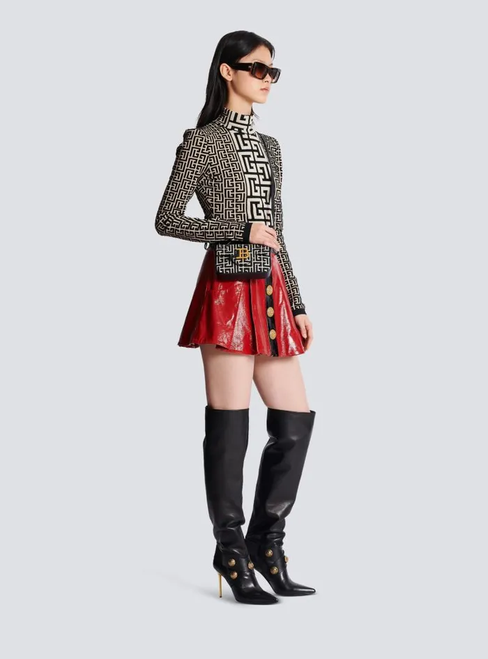 Balmain Crossbody Bags Women BBuzz Mini Monogrammed Jacquard Bag Black