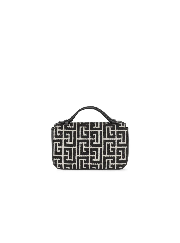 Balmain Crossbody Bags Women BBuzz Mini Monogrammed Jacquard Bag Black