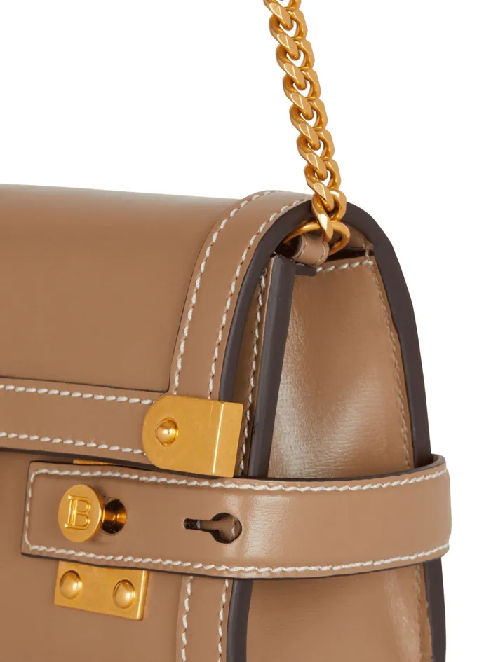 Balmain Crossbody Bags Women BBuzz Pouch 23 In Calfskin Brown