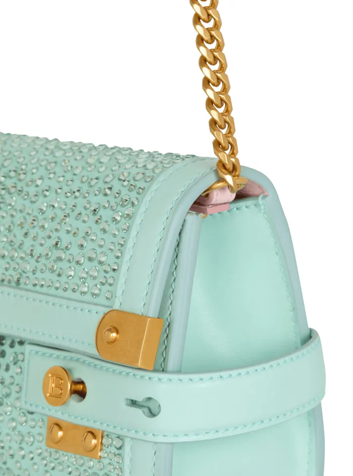 Balmain Crossbody Bags Women BBuzz Pouch 23 In Suede And Rhinestones Blue