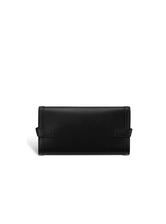 Balmain Crossbody Bags Women BBuzz Pouch 23 Leather Clutch Black