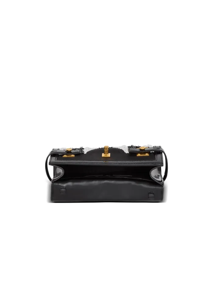 Balmain Crossbody Bags Women BBuzz Pouch 23 With Embroidered Stripes Black
