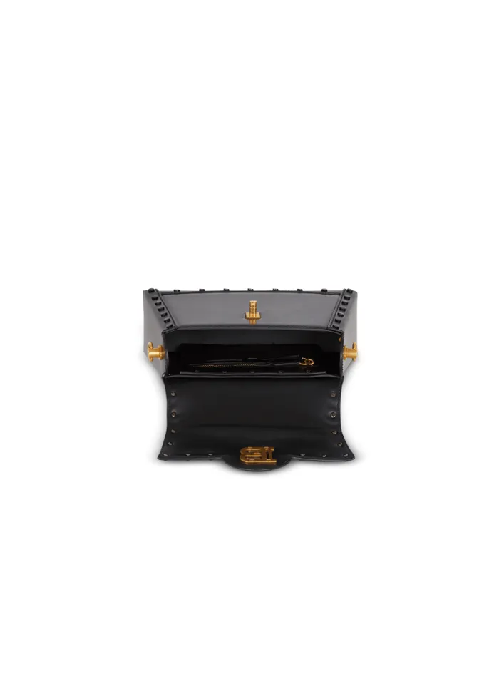 Balmain Crossbody Bags Women Box Leather BBuzz Dynasty Bag Black