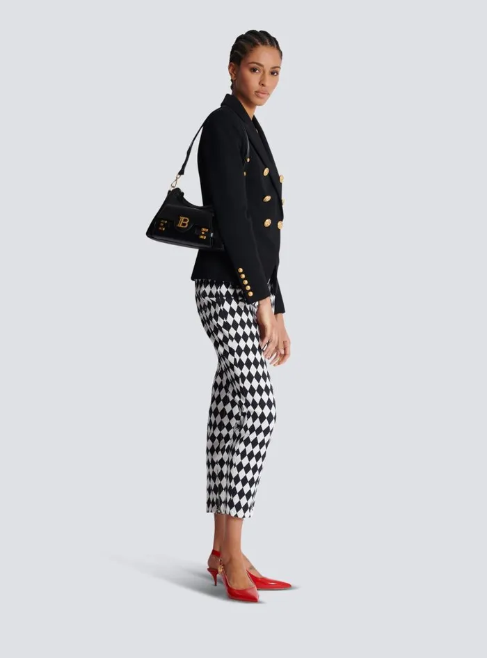 Balmain Crossbody Bags Women Calfskin BBuzz Hobo Bag Black