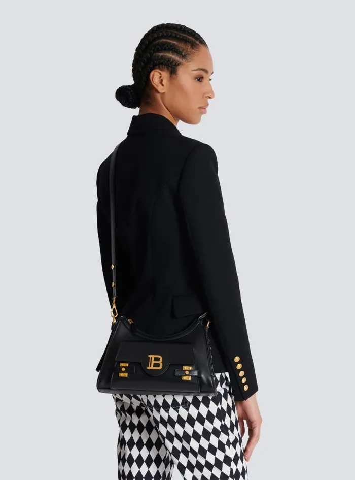 Balmain Crossbody Bags Women Calfskin BBuzz Hobo Bag Black