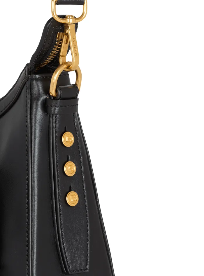 Balmain Crossbody Bags Women Calfskin BBuzz Hobo Bag Black