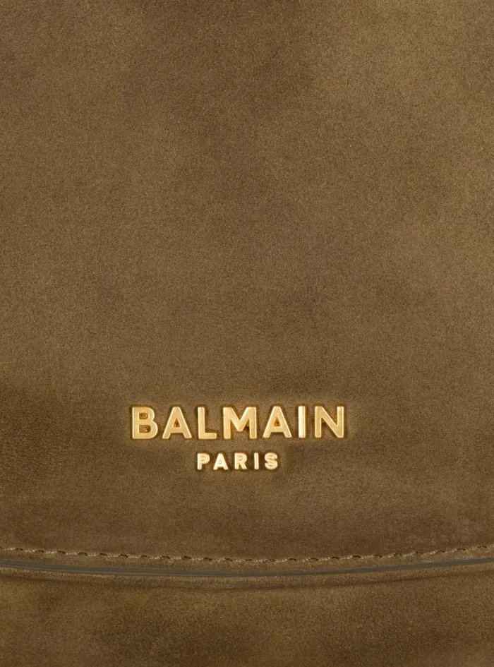 Balmain Crossbody Bags Women Medium Suede Jolie Madame Bag Khaki