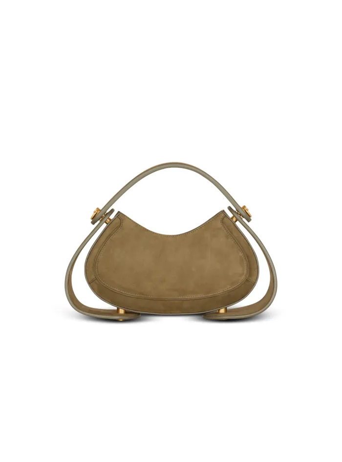 Balmain Crossbody Bags Women Medium Suede Jolie Madame Bag Khaki