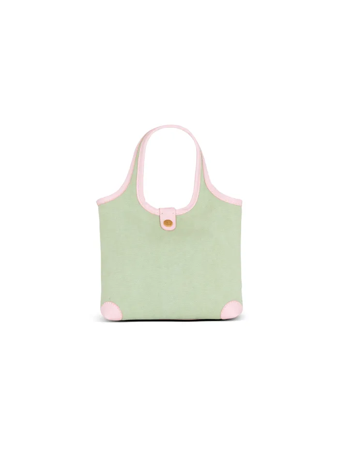 Balmain Crossbody Bags Women Mini Canvas And Leather BArmy Grocery Bag Green