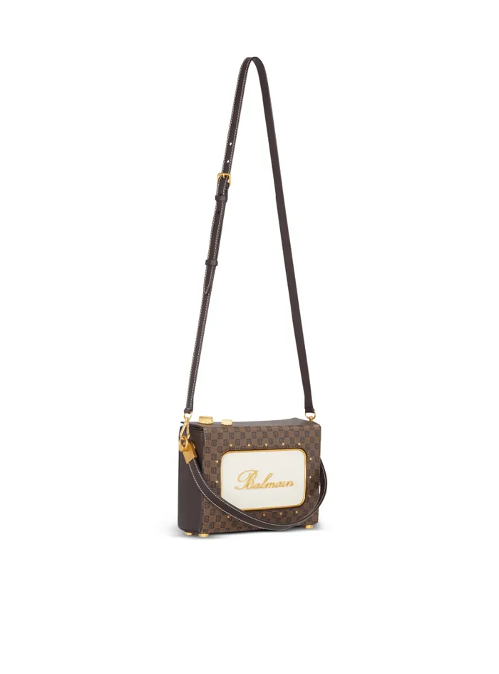 Balmain Crossbody Bags Women Radio Monogram Signature Bag Brown